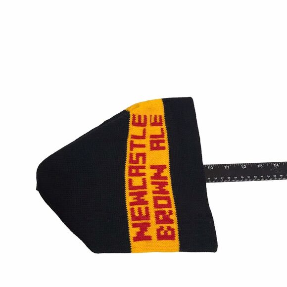 Newcastle Brown Ale Beer KNIT Beanie Ski Hat Cap Yellow Black Skiing Winter Snow - Picture 4 of 5